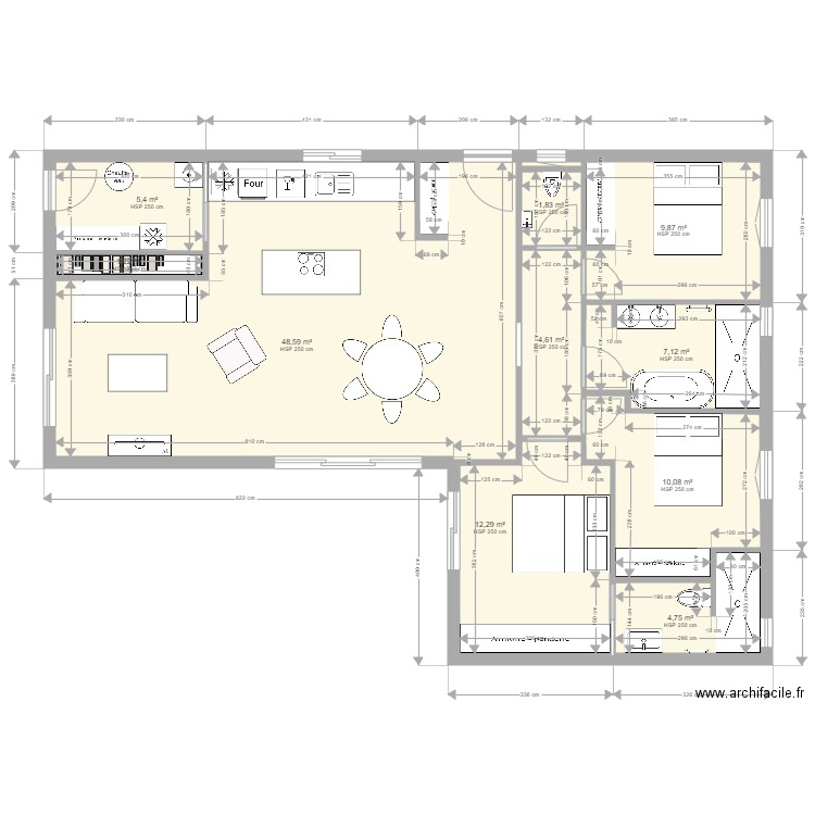 primea constru 2. Plan de 11 pièces et 106 m2