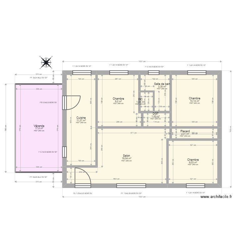 ML24014478 CHARPENTIER. Plan de 10 pièces et 84 m2