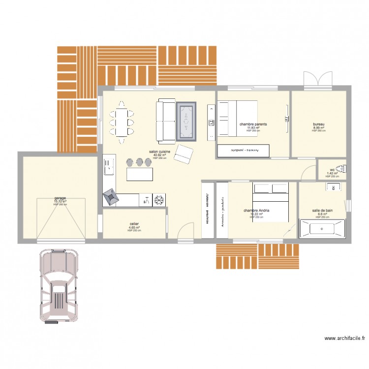 plan maison 85m2. Plan de 0 pièce et 0 m2