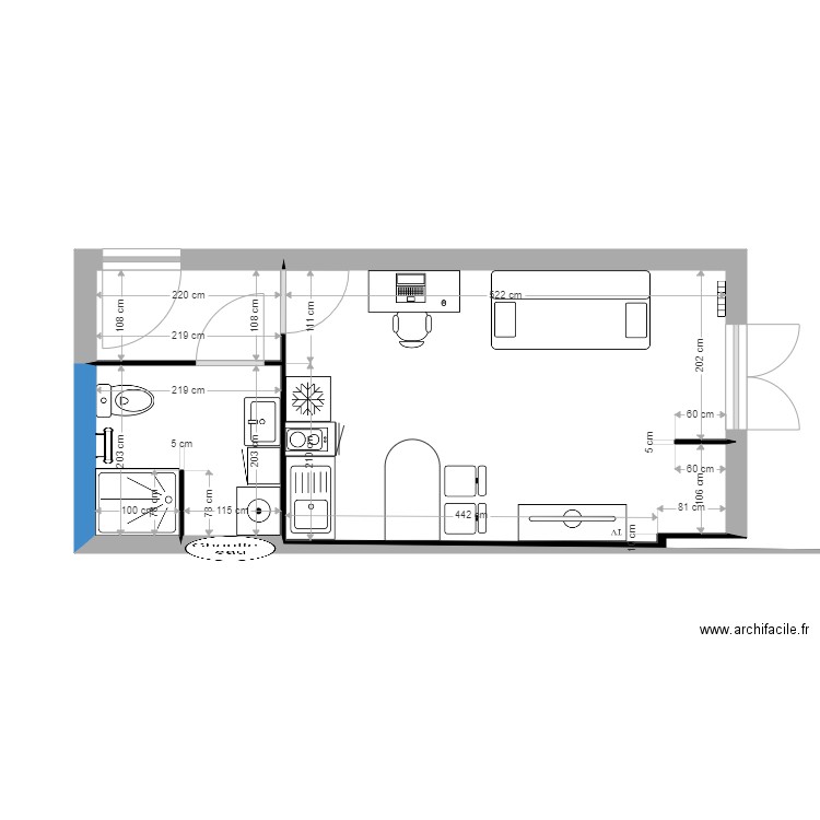 studio erasme final. Plan de 0 pièce et 0 m2