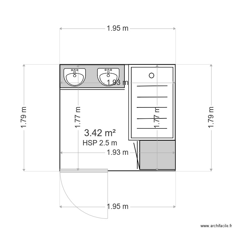 salle de bain. Plan de 0 pièce et 0 m2