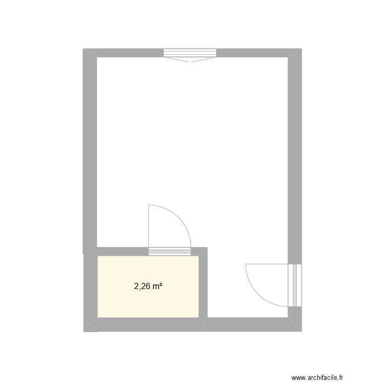 Paris 15. Plan de 1 pièce et 2 m2