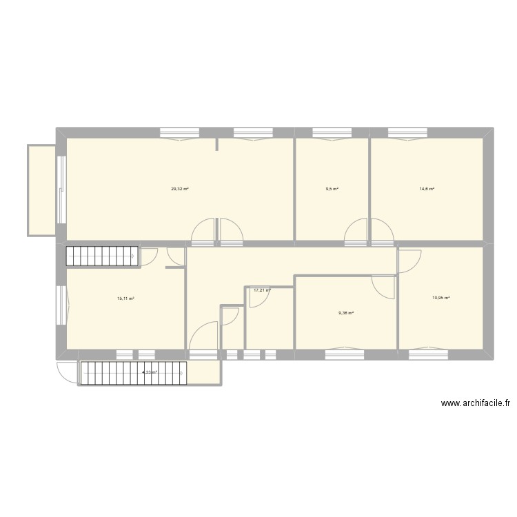 Elec étage. Plan de 8 pièces et 110 m2