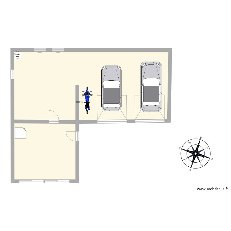 GARAGE. Plan de 1 pièce et 93 m2