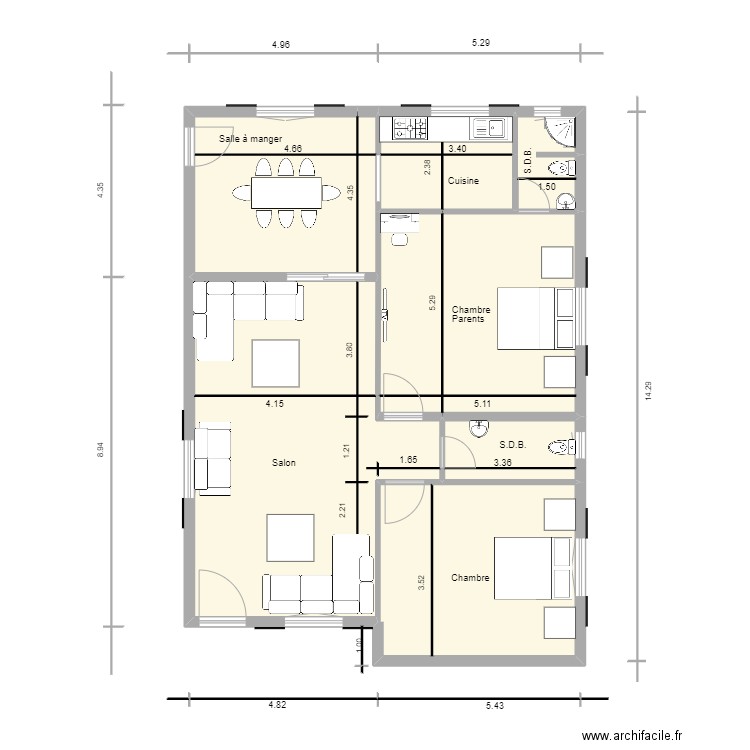 Maison N° 1. Plan de 0 pièce et 0 m2