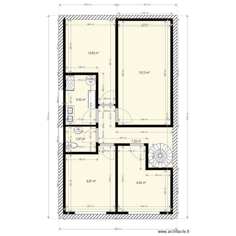 etage sup 66-1. Plan de 0 pièce et 0 m2