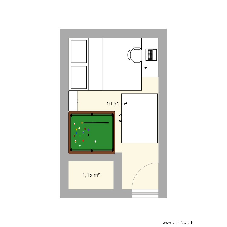 chambre initial. Plan de 0 pièce et 0 m2