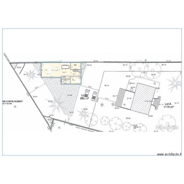 Maison 34AVH. Plan de 5 pièces et 235 m2