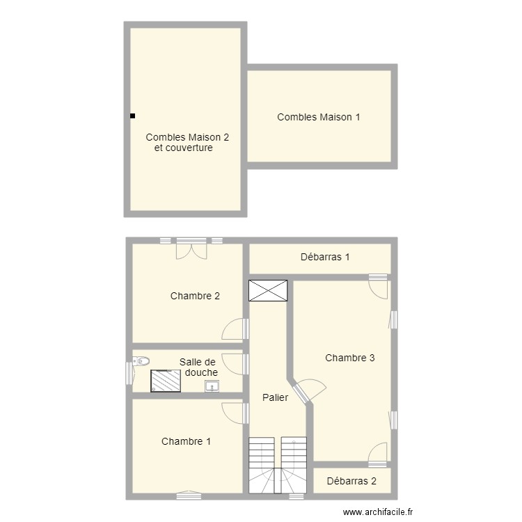 ROBERT ETAGE . Plan de 10 pièces et 145 m2