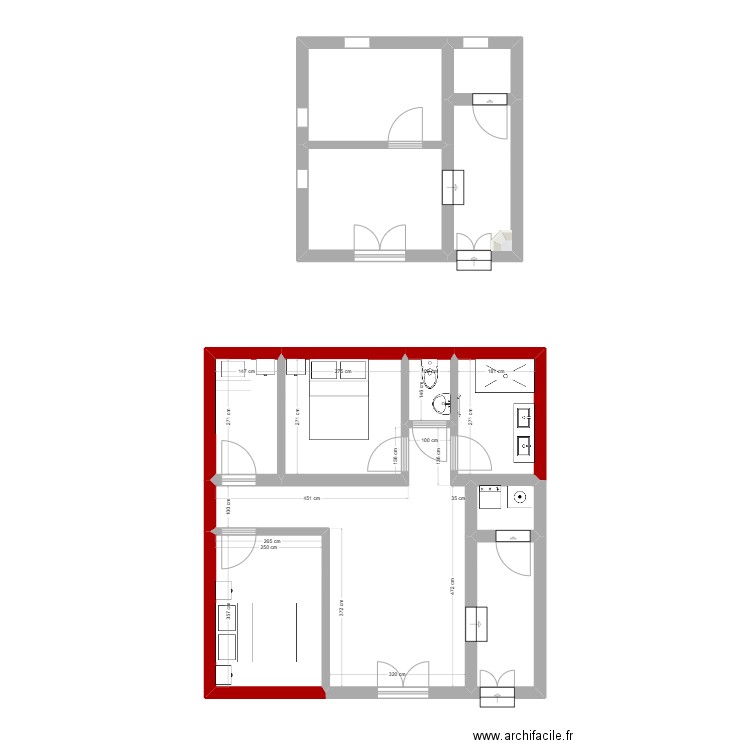 Trulli . Plan de 12 pièces et 72 m2