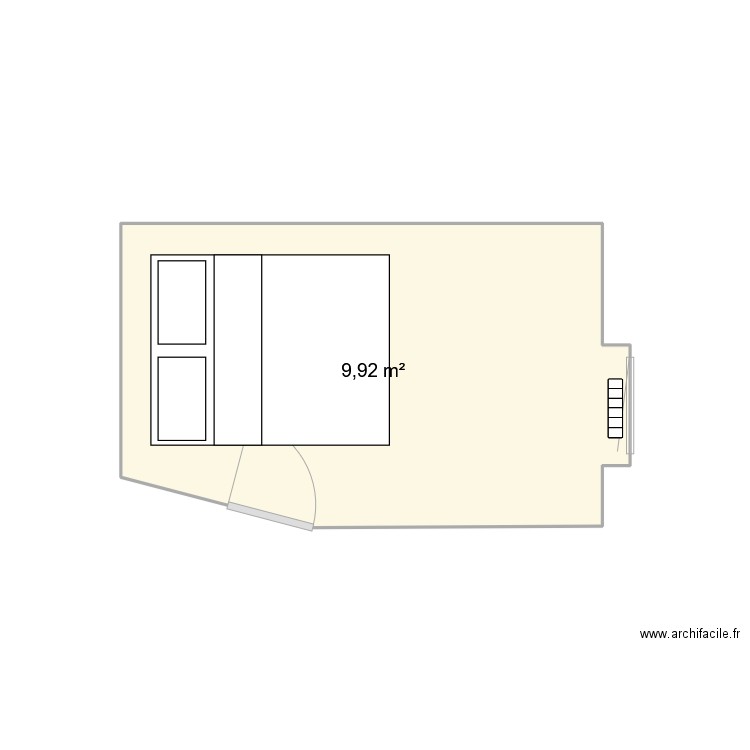 Chambre. Plan de 1 pièce et 10 m2