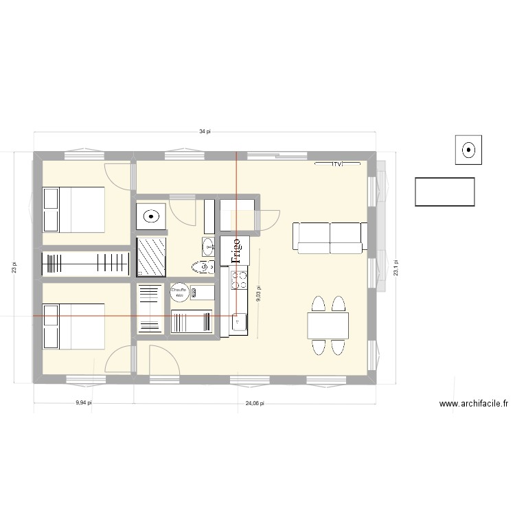 65 Du Hibou Finale V2. Plan de 14 pièces et 116 m2