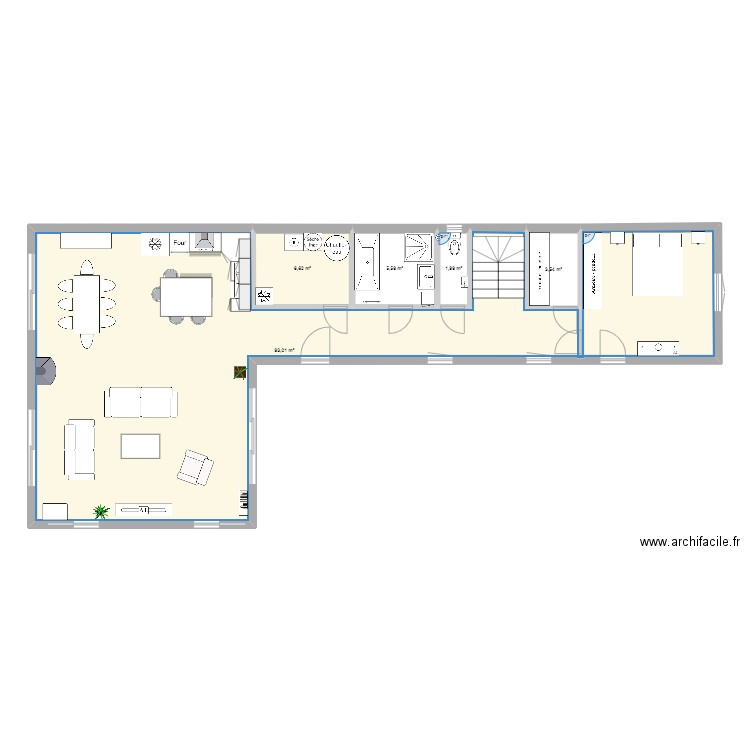 LONGERE 1. Plan de 5 pièces et 111 m2