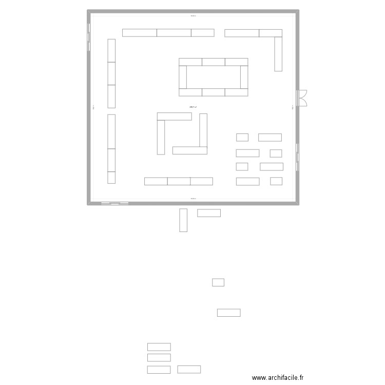 ADT_2023. Plan de 1 pièce et 300 m2