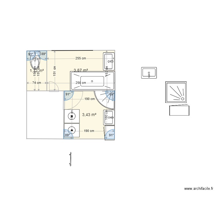 Salle De Bain 3 - Plan Dessiné Par Faberez