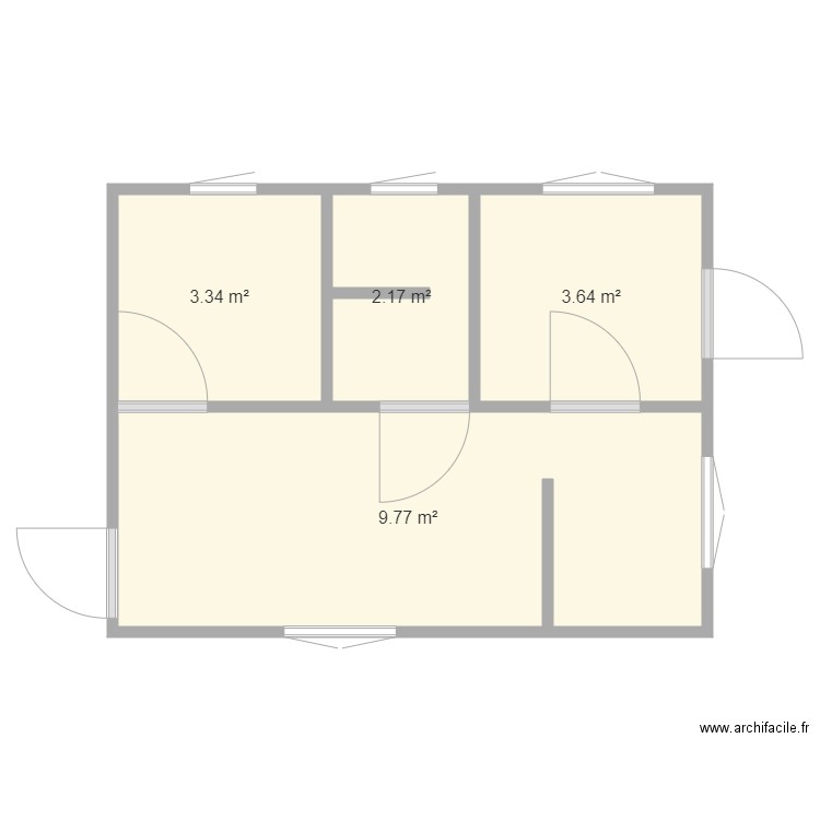 maison 20m2 en carré. Plan de 0 pièce et 0 m2