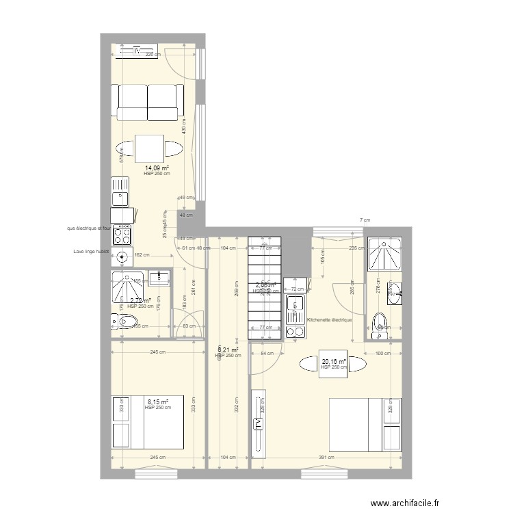 CHEREL BLOIS AMENAGEMENT RDC. Plan de 7 pièces et 54 m2