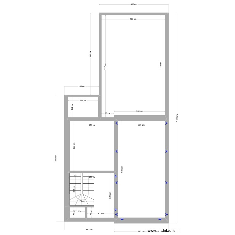 debut plan électrique position rdc 90 D. Plan de 6 pièces et 80 m2