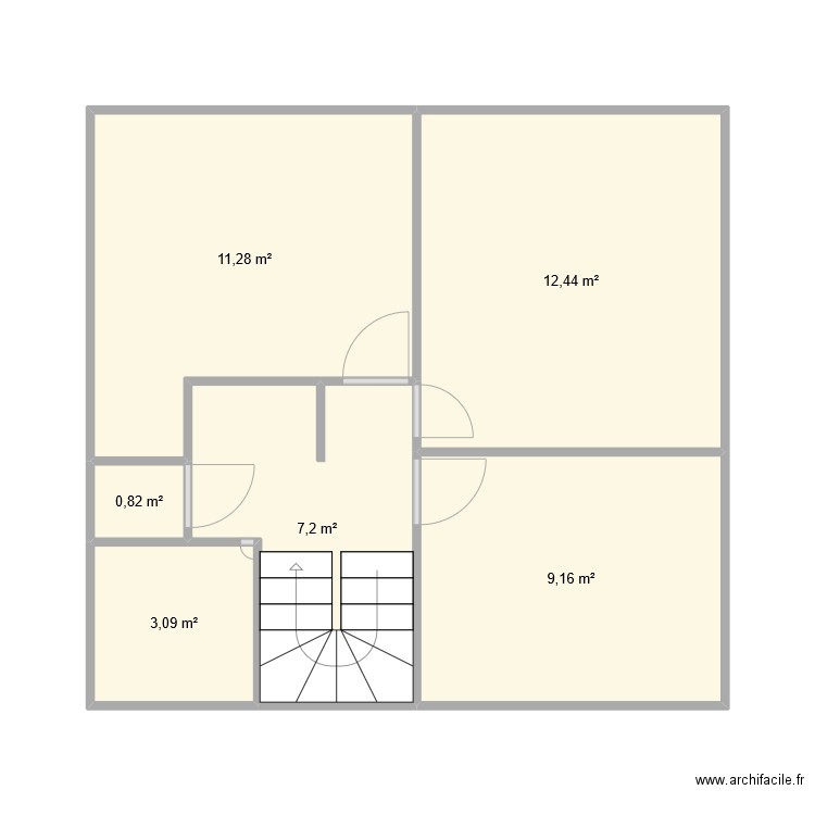 quimper2. Plan de 6 pièces et 44 m2