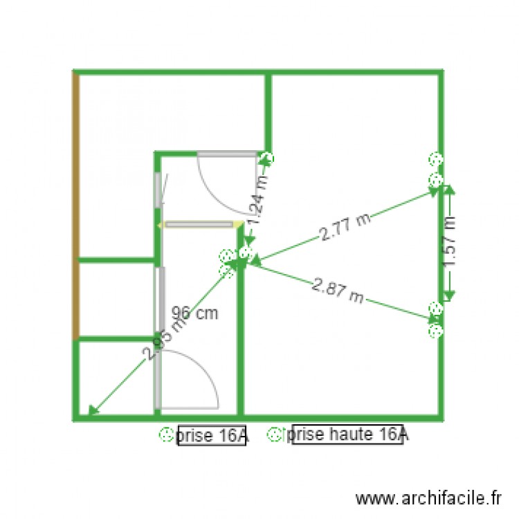 Bas placo seul electriques prises 2. Plan de 0 pièce et 0 m2