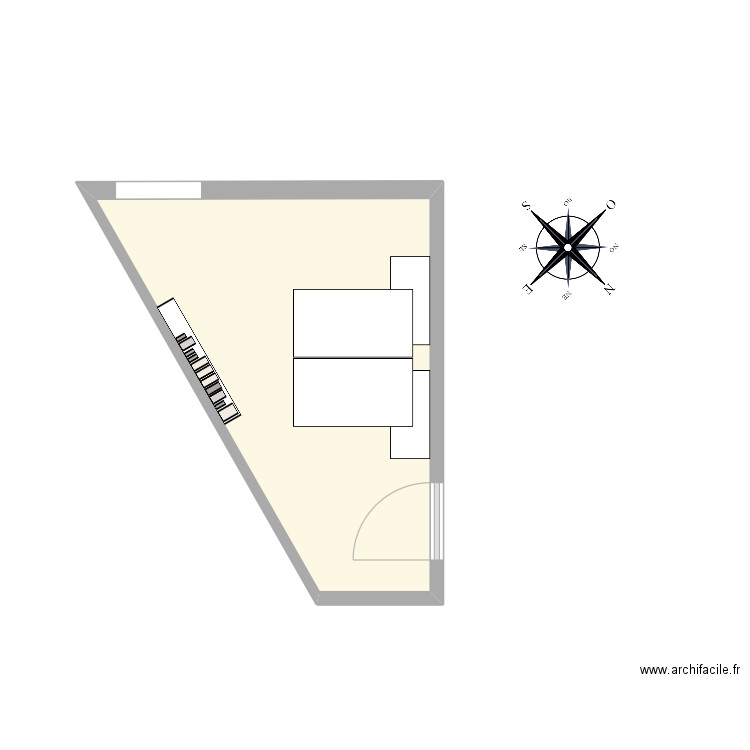 Issy bureau v0. Plan de 1 pièce et 12 m2