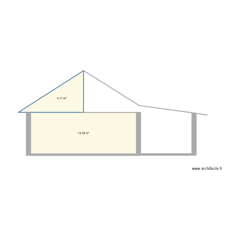 pignon emeline. Plan de 2 pièces et 17 m2