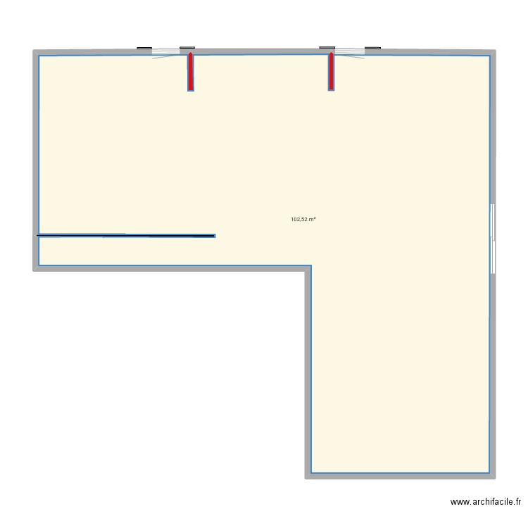 Etage. Plan de 1 pièce et 103 m2