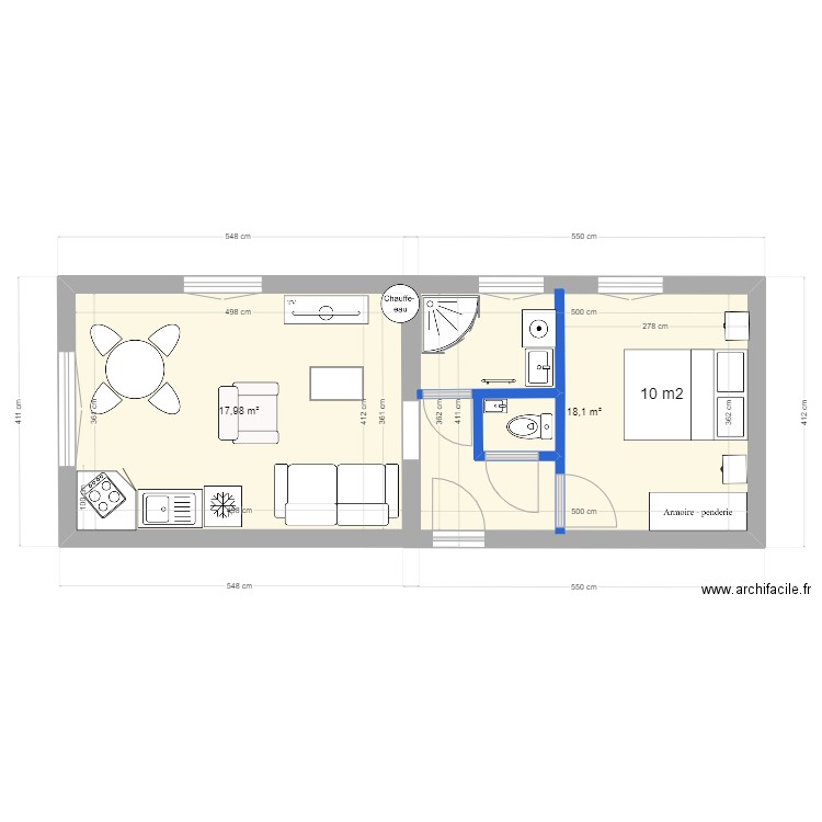 Appart 1 - 36m² Version B - Plan 2 Pièces 36 M2 Dessiné Par Phil3P