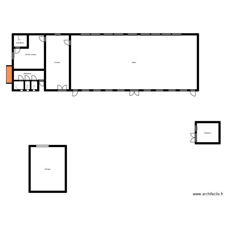 Plans salle polyvalente Herrin. Plan de 20 pièces et 571 m2