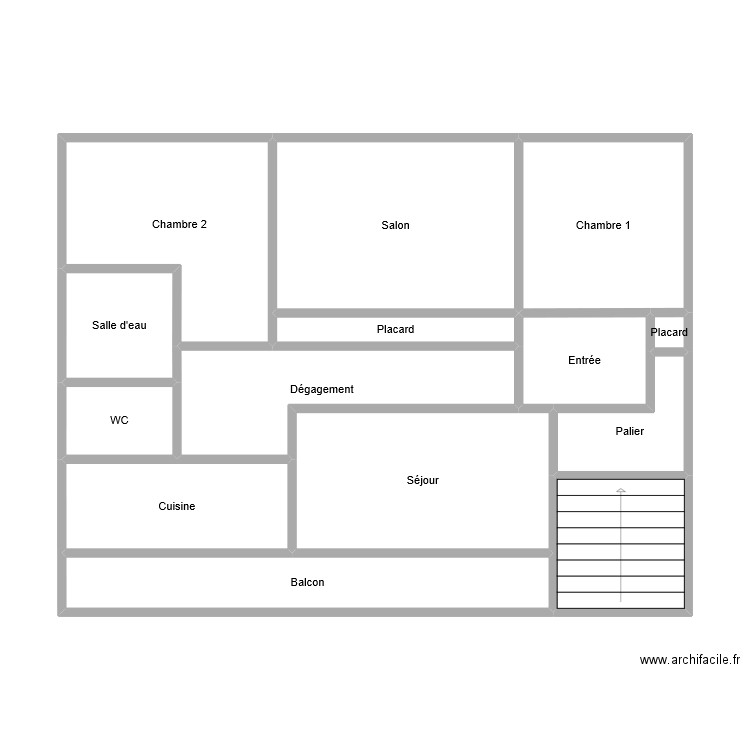 VIRE MOUIN R+2 . Plan de 14 pièces et 70 m2