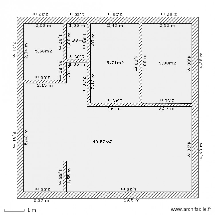 chambres nord. Plan de 0 pièce et 0 m2