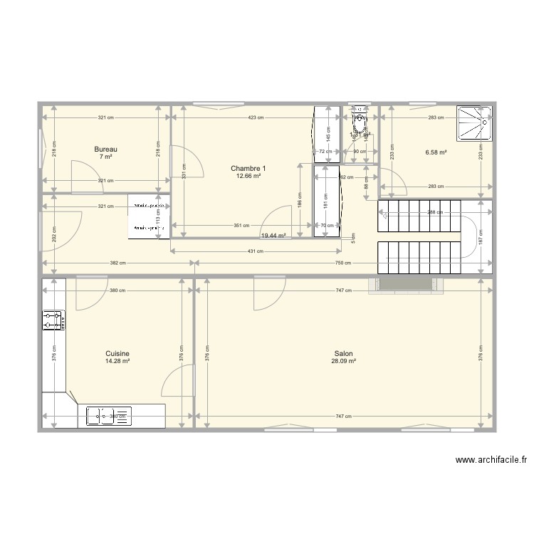 RDC. Plan de 0 pièce et 0 m2