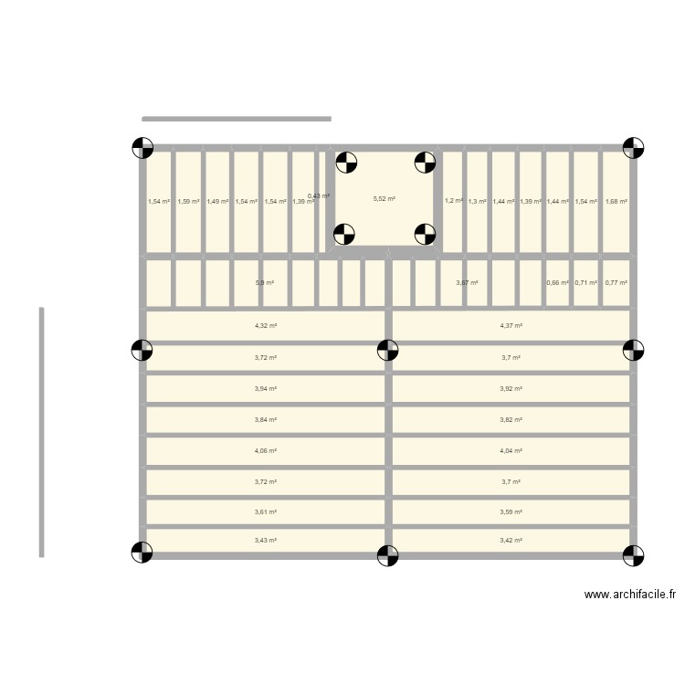 SOUBASSEMENT ET TERRASSE BUNGALOWS . Plan de 36 pièces et 98 m2