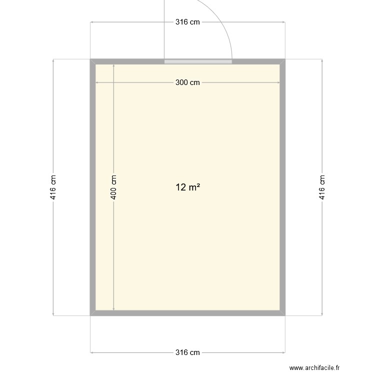 chambre froide. Plan de 1 pièce et 12 m2