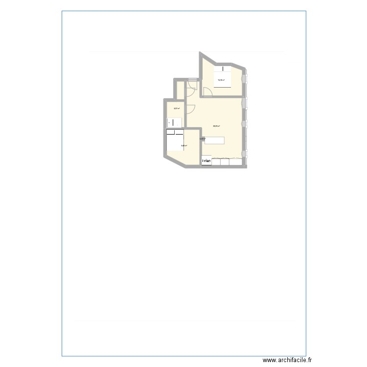 appart la tour. Plan de 5 pièces et 55 m2