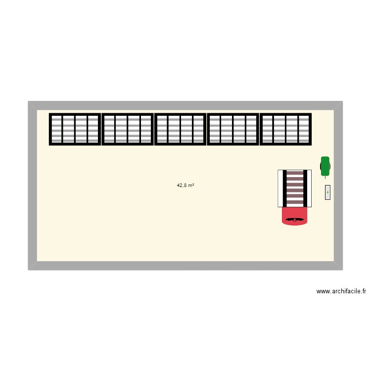 SDC BOSCHER. Plan de 1 pièce et 43 m2