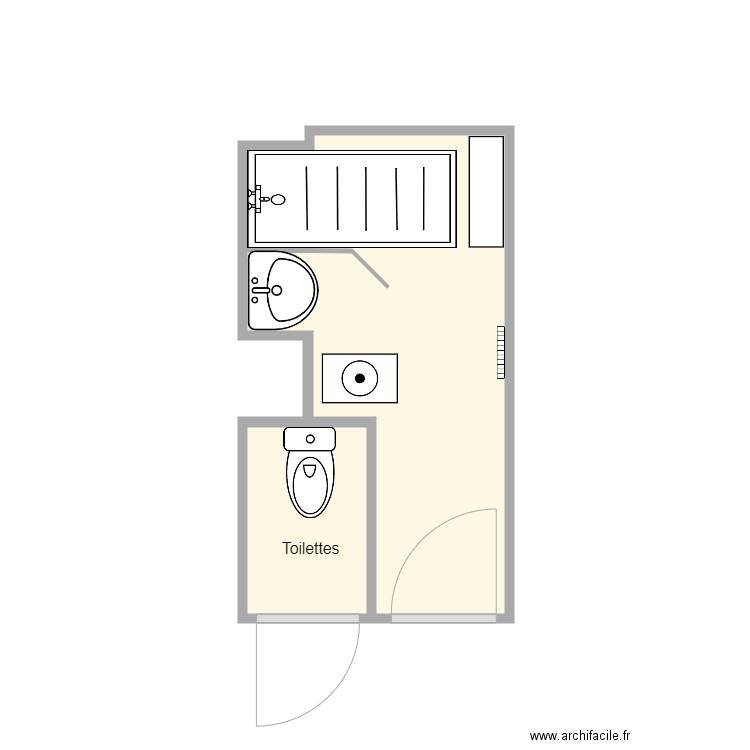 plan apres travaux cloarecmarie therese 2. Plan de 2 pièces et 7 m2