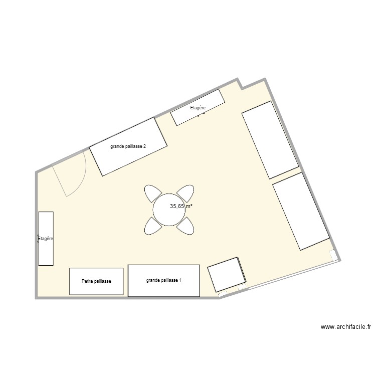 Stdenis2. Plan de 1 pièce et 36 m2