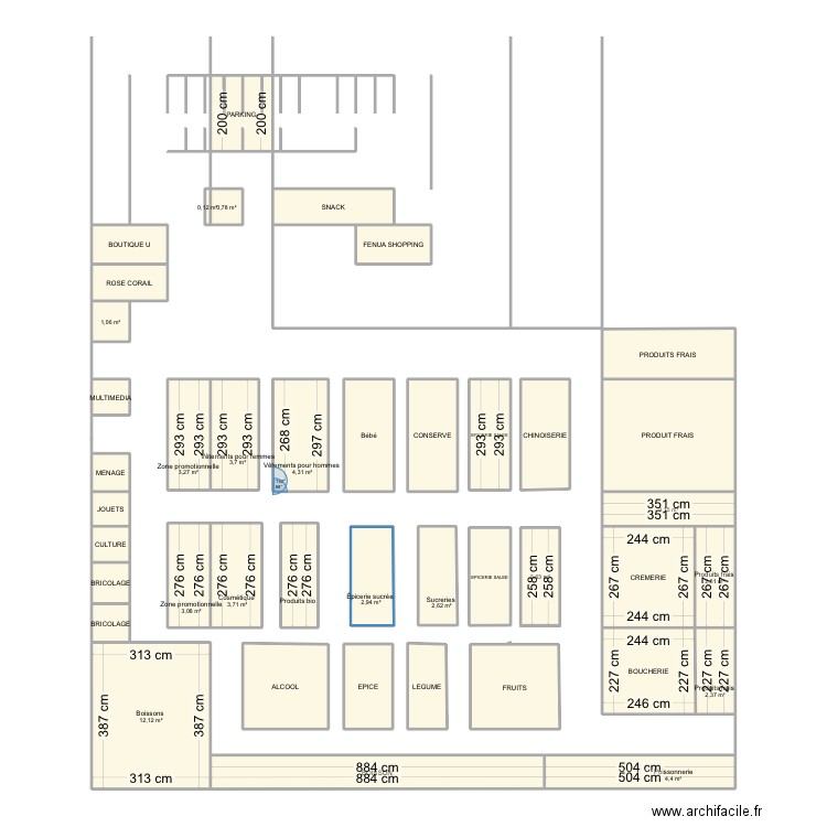 Plan Hyper U. Plan de 42 pièces et 141 m2