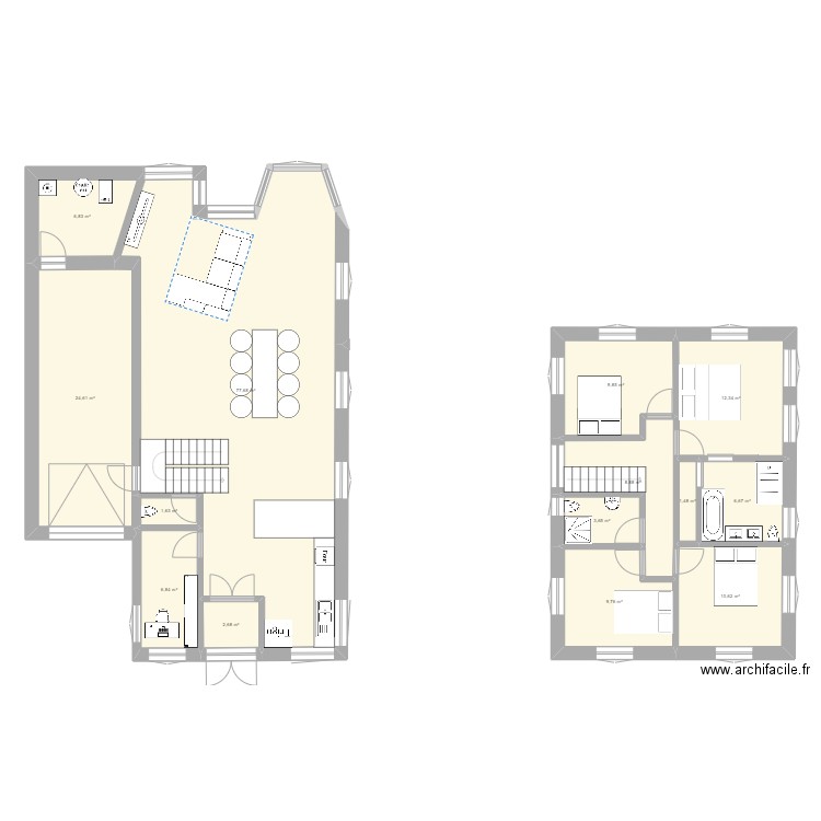 fuhlsbuttler mit Garage. Plan de 14 pièces et 184 m2