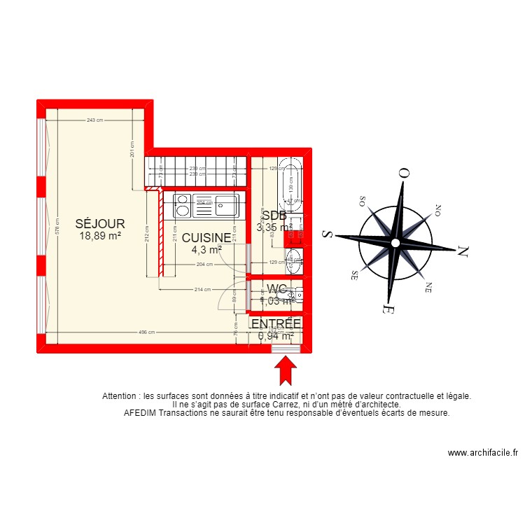 BI22734 -. Plan de 10 pièces et 44 m2