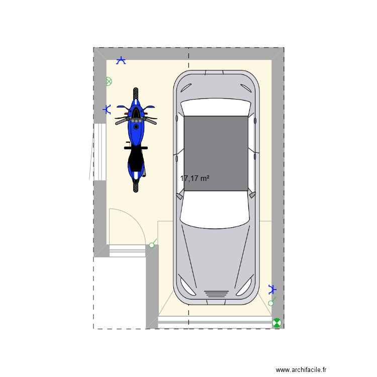 Benjamin Salado plan garage. Plan de 1 pièce et 17 m2