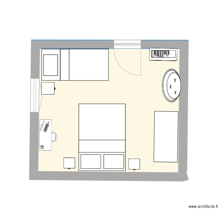 CHAMBRE 3. Plan de 1 pièce et 15 m2