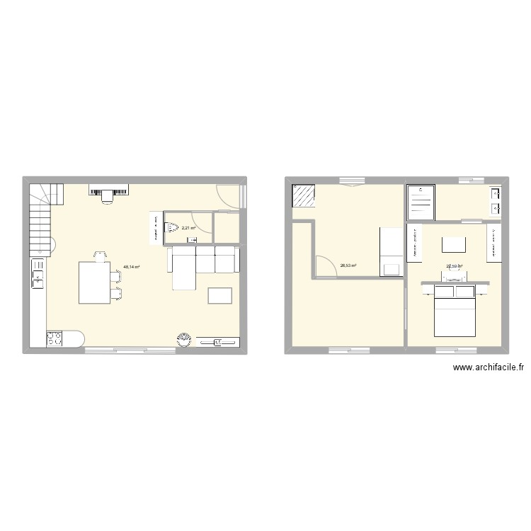 maison. Plan de 4 pièces et 99 m2