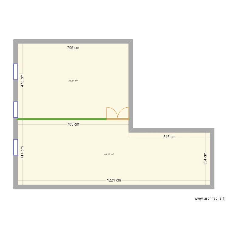 LABO + CONEX DIAM PRESTIGE EUROPE . Plan de 2 pièces et 80 m2