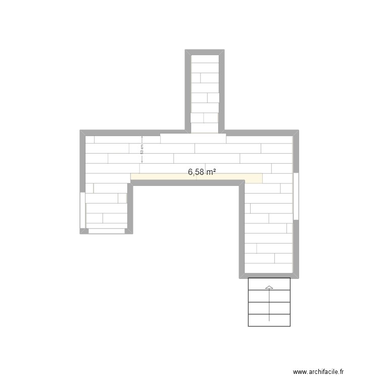 Couloir V1. Plan de 1 pièce et 7 m2