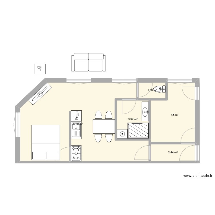 laragne 2. Plan de 5 pièces et 41 m2