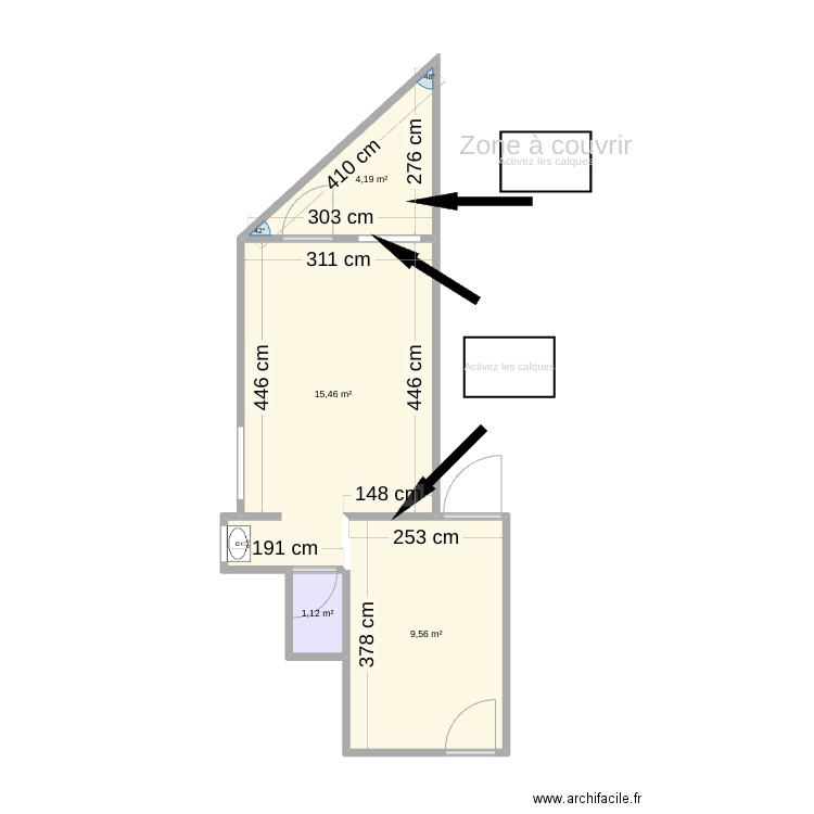 507 Av   local poubelle & vélo  réno. Plan de 4 pièces et 30 m2