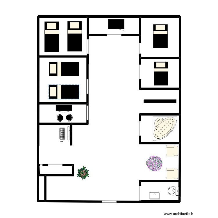 EN APARTE. Plan de 7 pièces et 25 m2