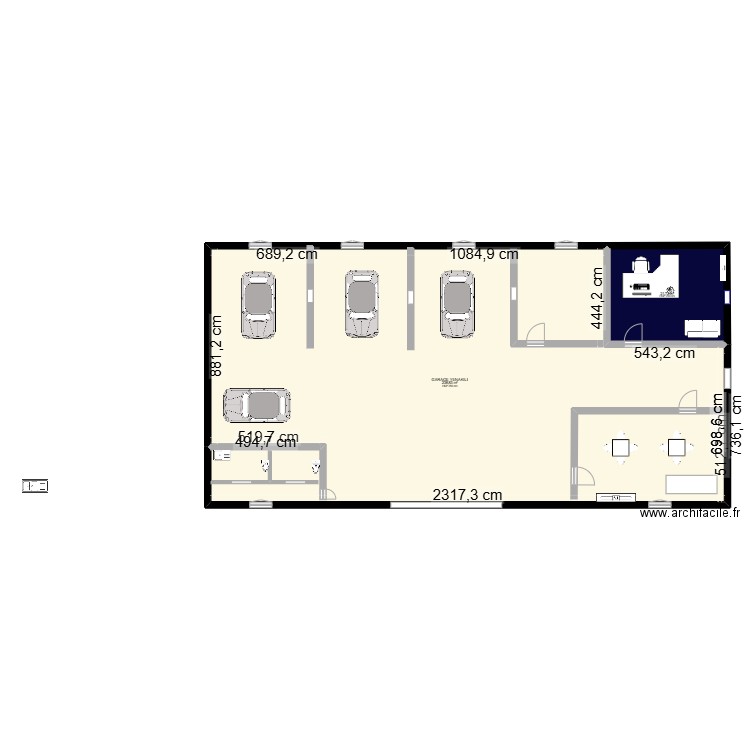 PLAN GARAGE 1. Plan de 2 pièces et 261 m2